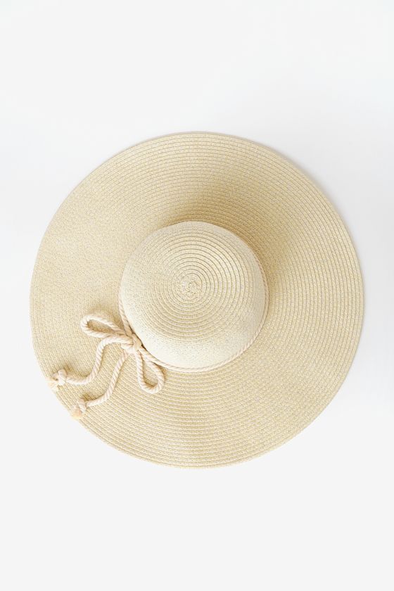 Breezy Does It Beige Straw Floppy Hat 4