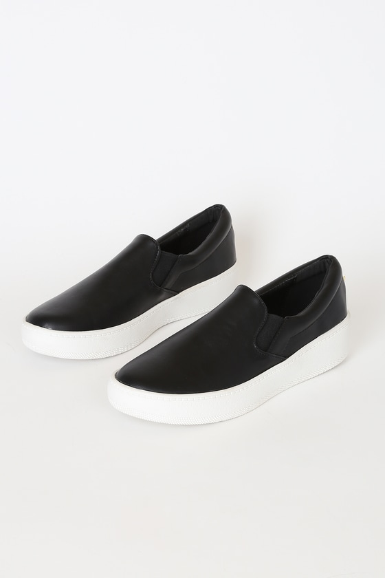 Dylann Black Slip-On Flatform Sneakers