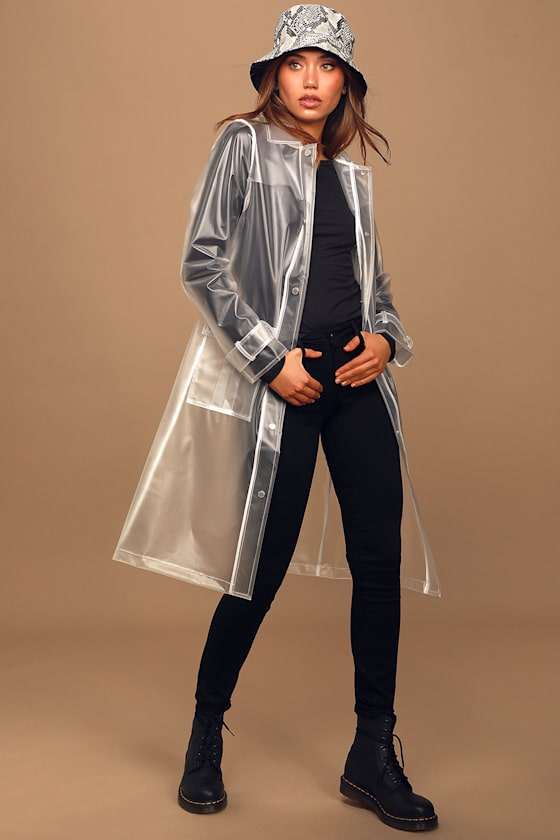 Sheer Joy White Transparent PVC Raincoat 1