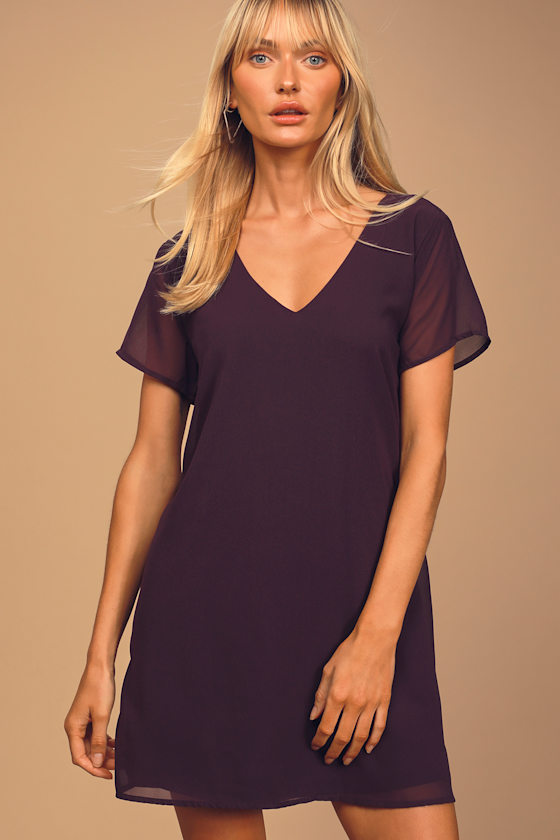 Freestyle Purple Shift Dress 6