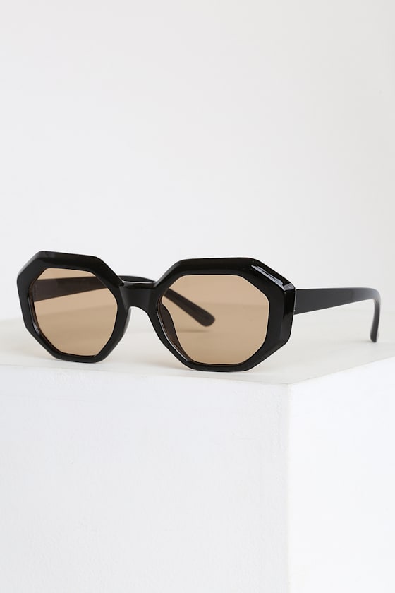 Black Sunglasses Framed Sunglasses Brown Tinted Sunglasses