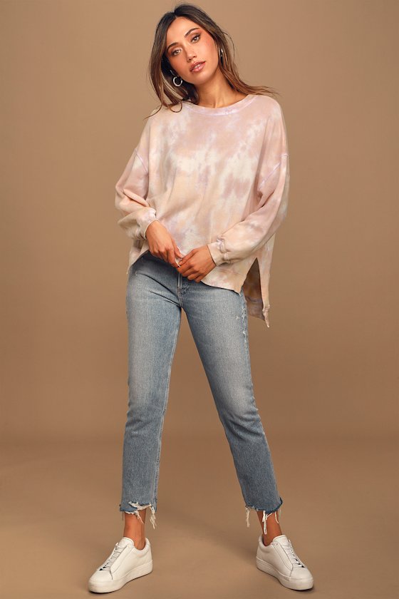 Timeless Dusty Rose Tie-Dye Oversized Sweater 1