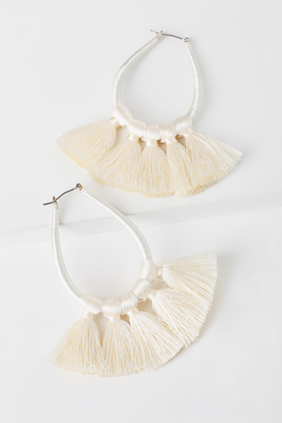 Sweet Talking Ivory Fringe Earrings