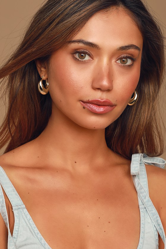 Up Your Game Gold Hoop Earrings 1