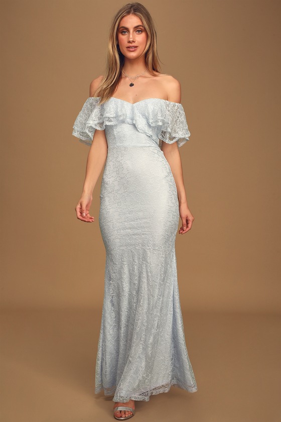 baby blue one shoulder maxi dress