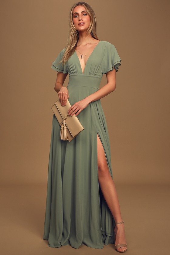 lulus green maxi