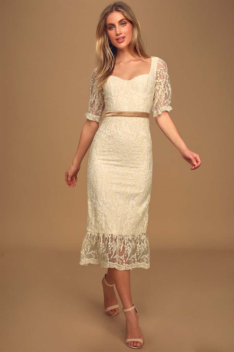 cream frilly dress Embroidered Midi - Ruffled Dress - Sheath Dress Mini dress Red & White Bar Color:819black 7017blue Mini Dress OF