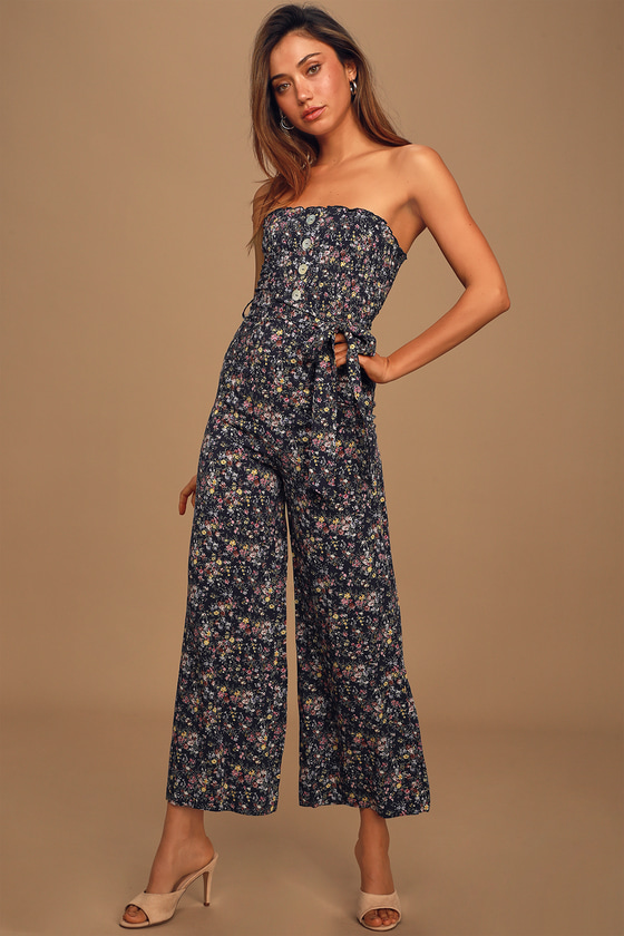 floral print cami wrap strappy jumpsuit