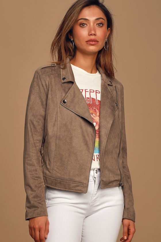 Back On The Road Charcoal Grey Suede Moto Jacket 3
