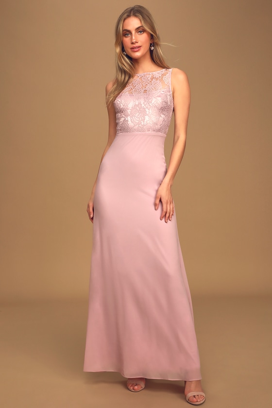 madalyn dusty lavender lace maxi dress