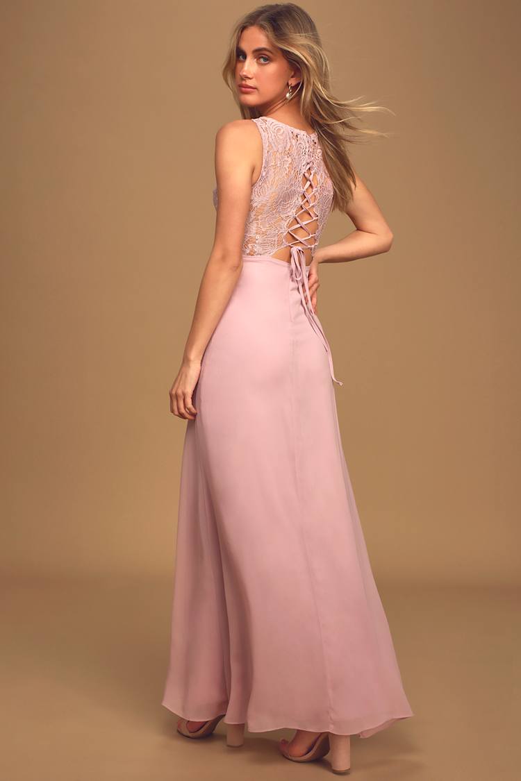 Lavender Dress - Backless Maxi Dress - Sleeveless Lace Dress - Lulus