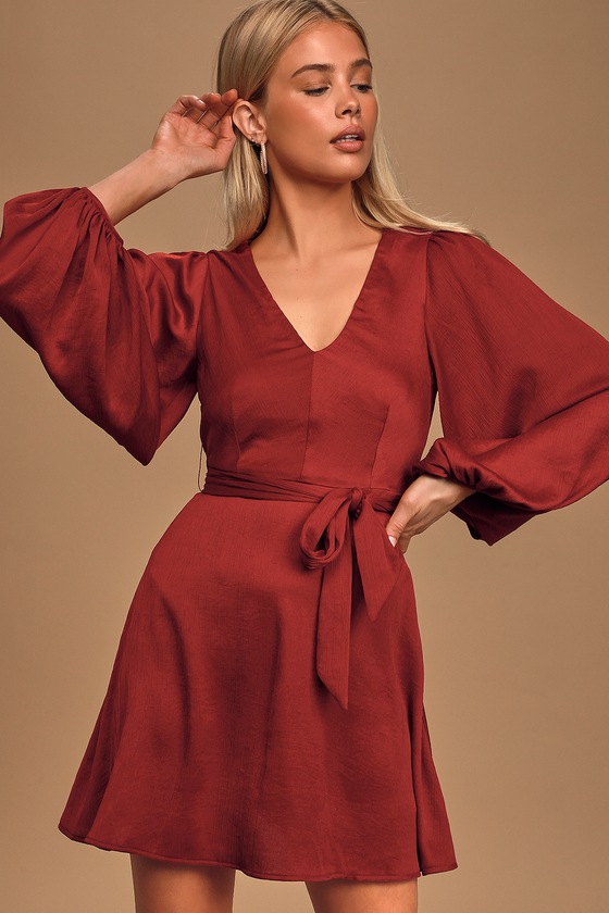 brick colored dress