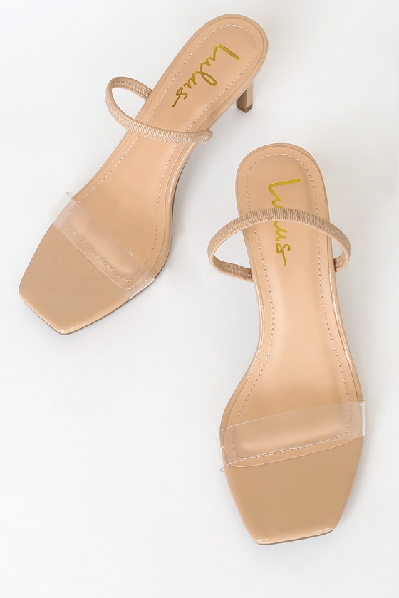 nude square toe sandals
