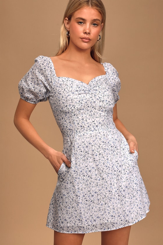 puffy floral dress