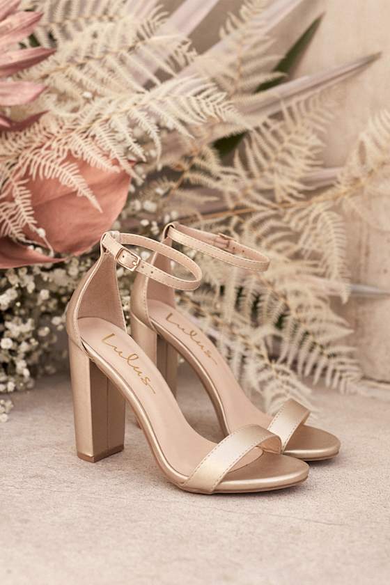 Taylor Rose Gold Ankle Strap Heels 2