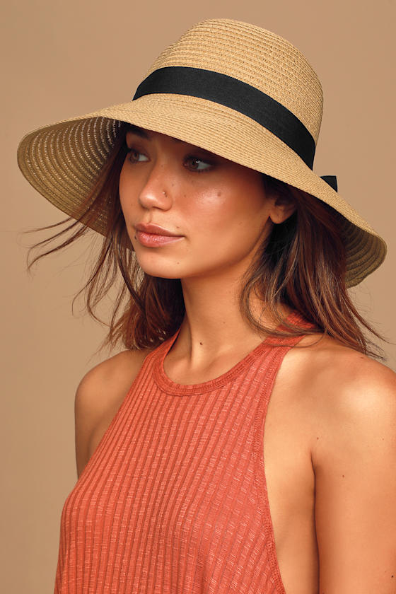 Sea You Again Black Straw Bucket Hat 1