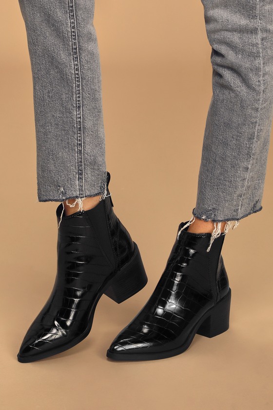 steve madden audience black leather boot