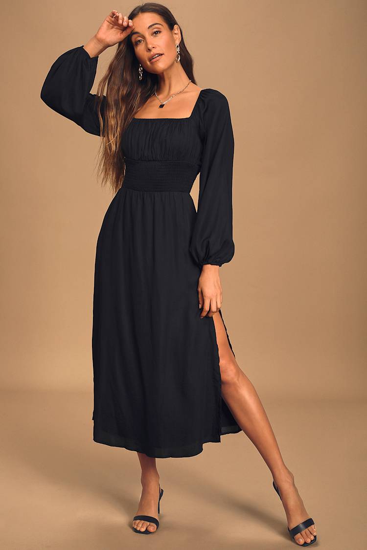 chinese dress ladies Anne Klein Smocked Maxi Dress