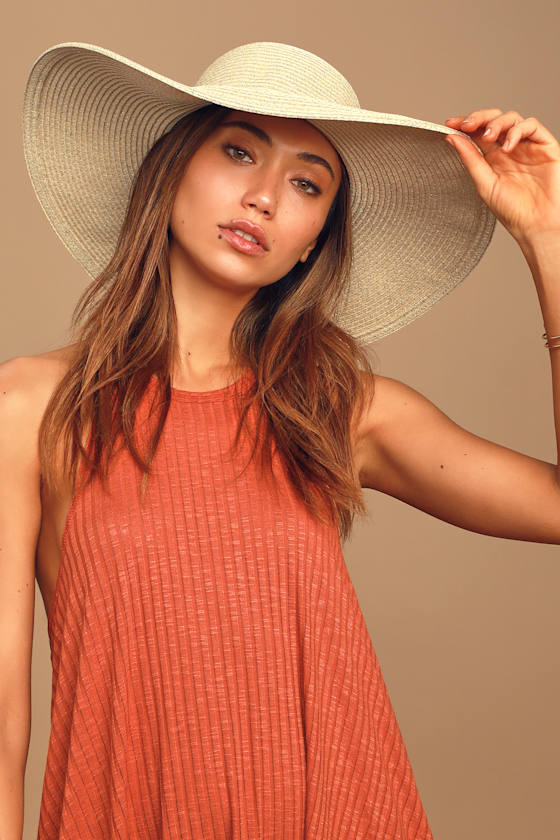 Breezy Does It Beige Straw Floppy Hat 1