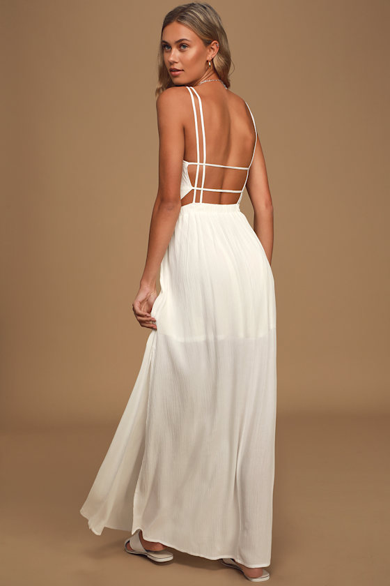 Lost in Paradise White Maxi Dress 5