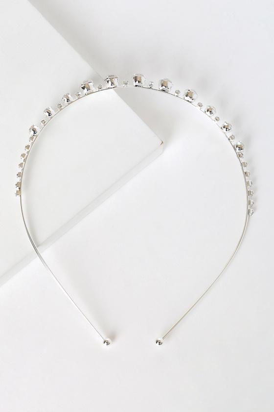 Glim and Glam Silver Rhinestone Headband 2