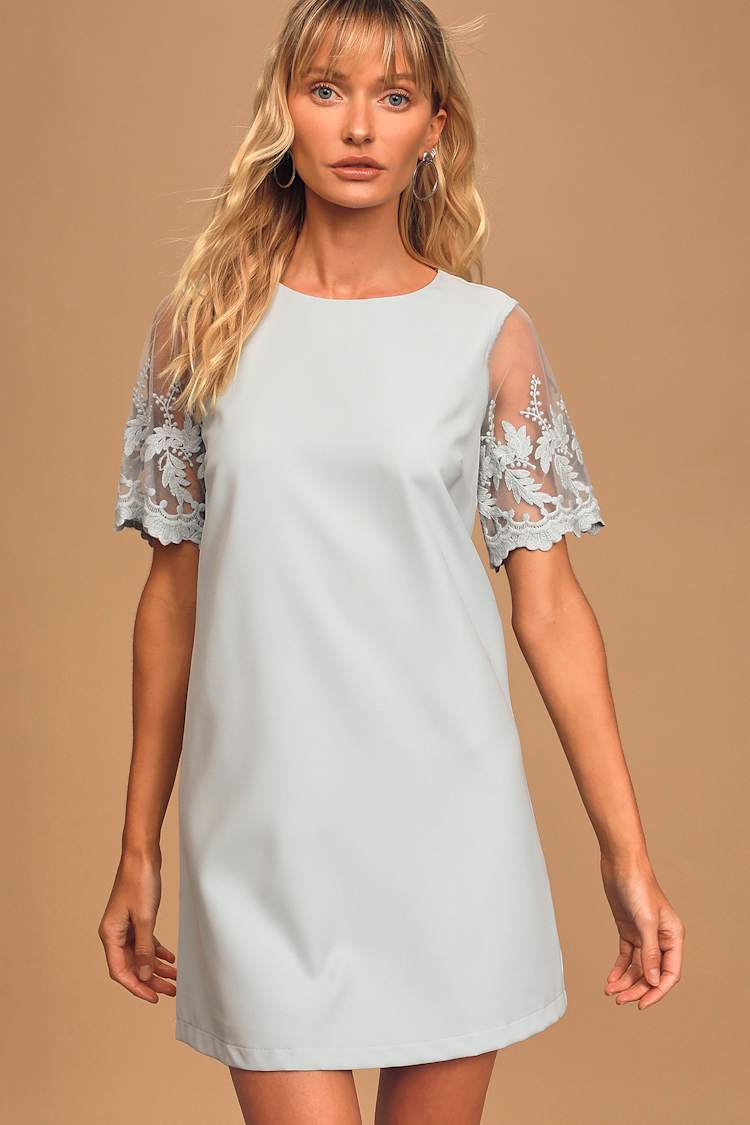 Light Blue Dress - Embroidered Shift Dress - Short Sleeve Dress - Lulus Light Blue Dress - Embroidered Shift Dress - Short Sleeve Dress - Lulus