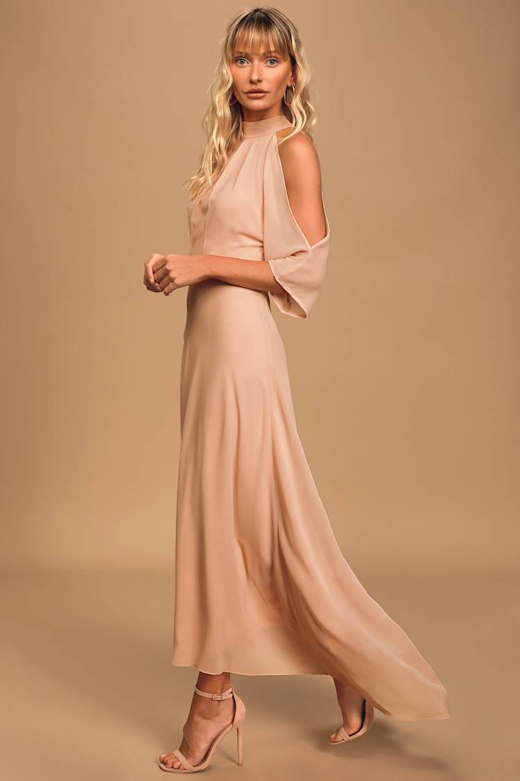 embellished halter maxi dress Claudine White embellished halterneck maxi dress M / White