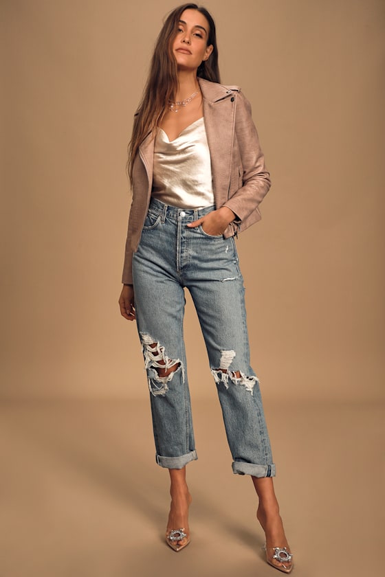 Lucky Lizard Hazel Vegan Leather Moto Jacket 2