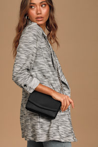 Side to Side Black Crossbody Mini Bag 1