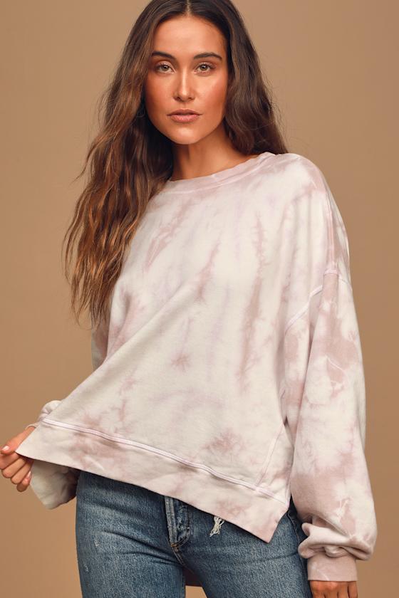 All Warmed Up Dusty Rose Tie-Dye Oversized Pullover Sweatshirt 3
