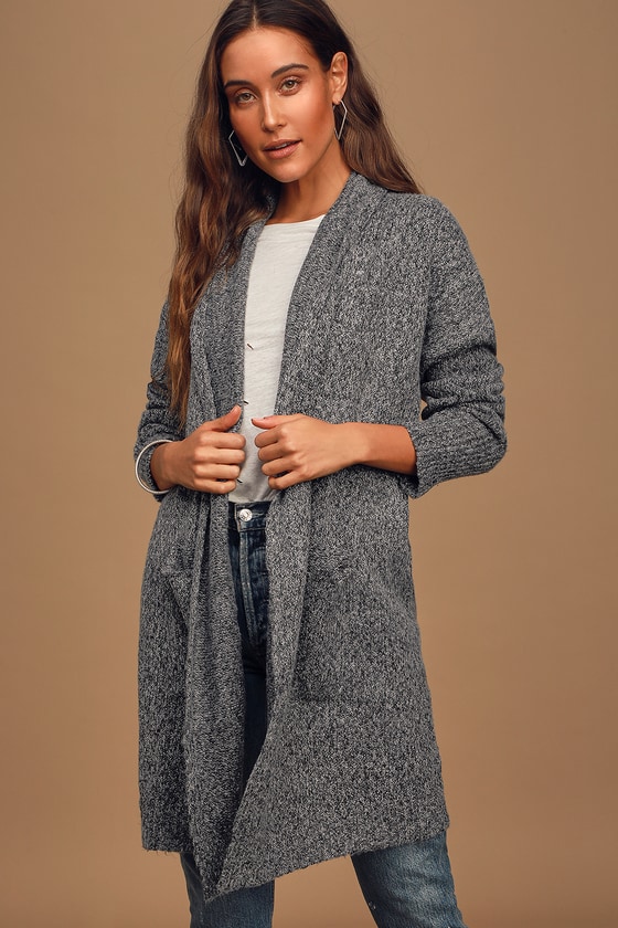 grey knit coat