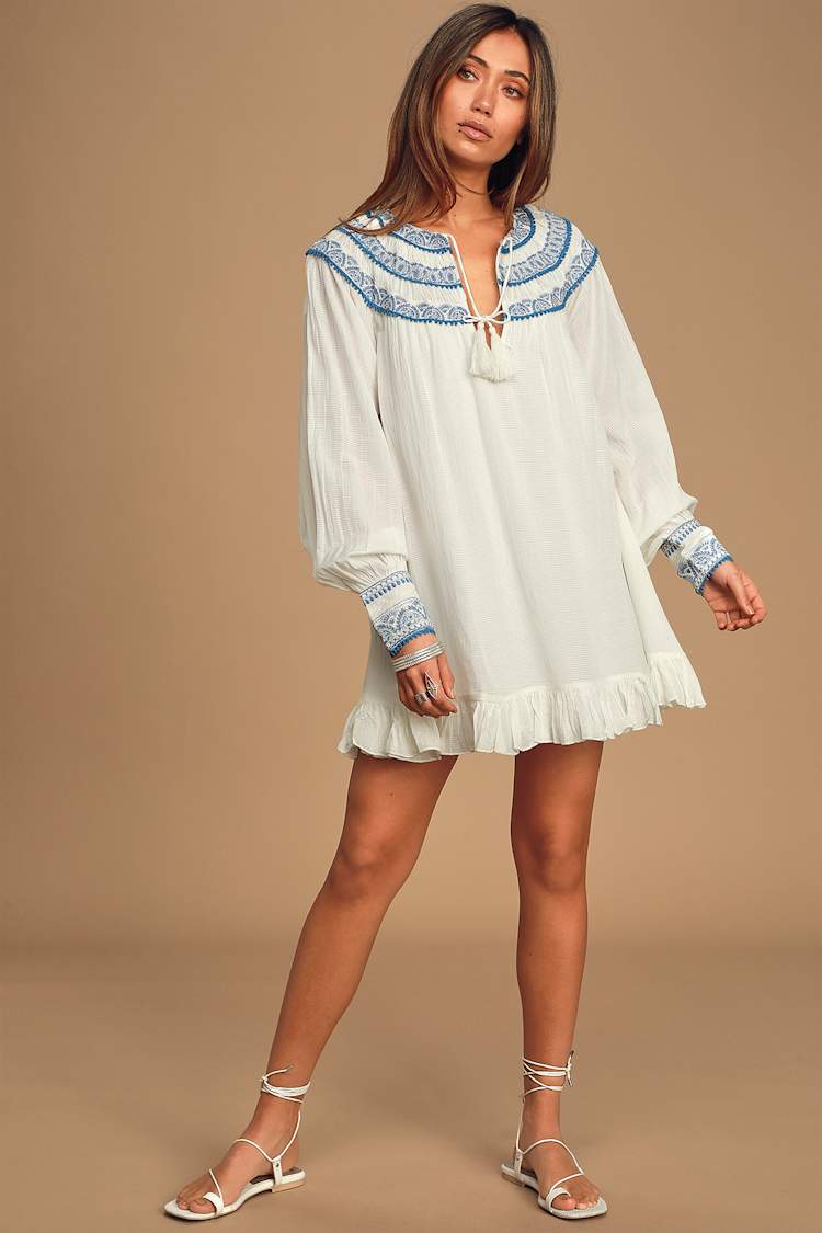 erin mini dress free people Free People Women's Erin Mini Dress (XS, Neutral Combo)