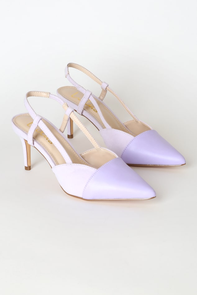 Steviee Ivory Pointed-Toe Slingback Pumps