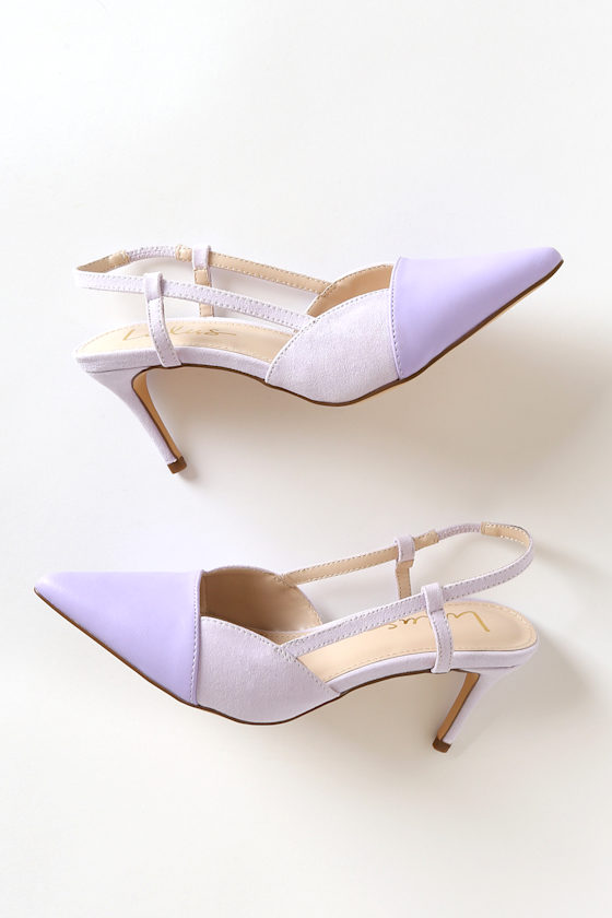 Steviee Lilac Pointed-Toe Slingback Pumps 3