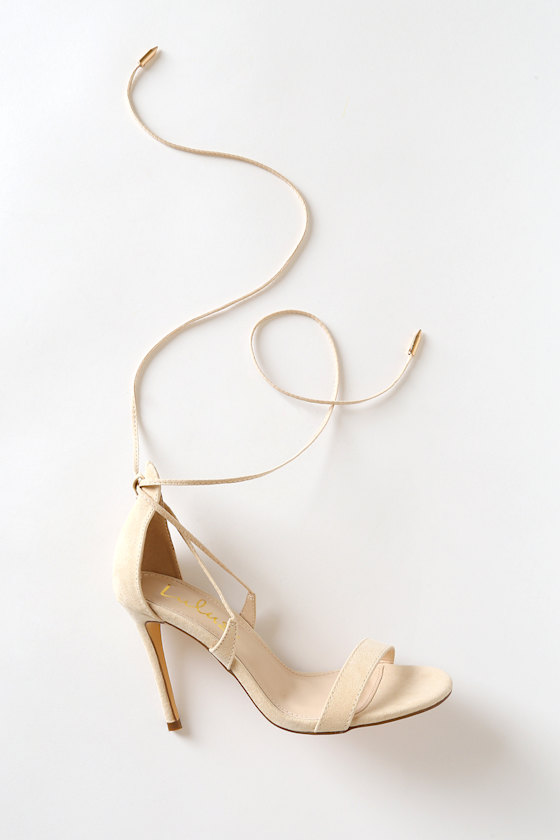 Aimee Natural Suede Lace-Up Heels 3