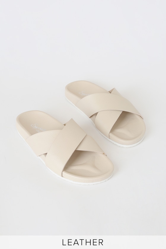 off white leather sandals