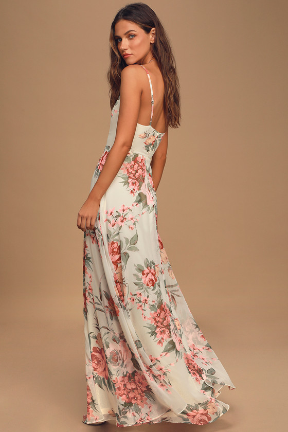 cream floral maxi