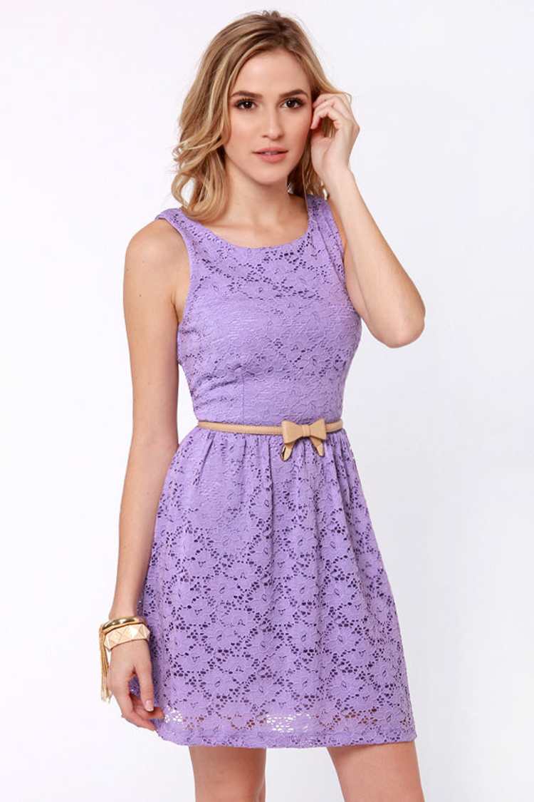 Cute Lavender Dress - Lace Dress - Purple Dress - $41.00 - Lulus