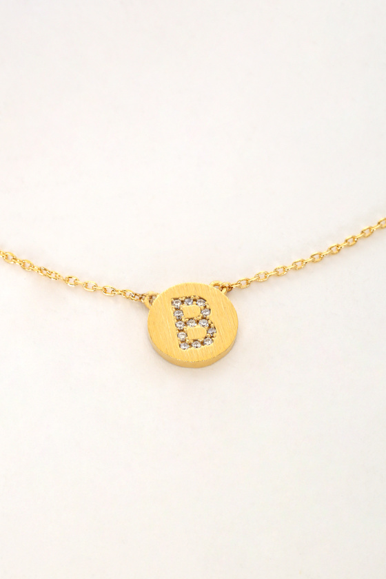 Chic Charm Necklace "B" Charm Necklace Rhinestone Necklace Lulus