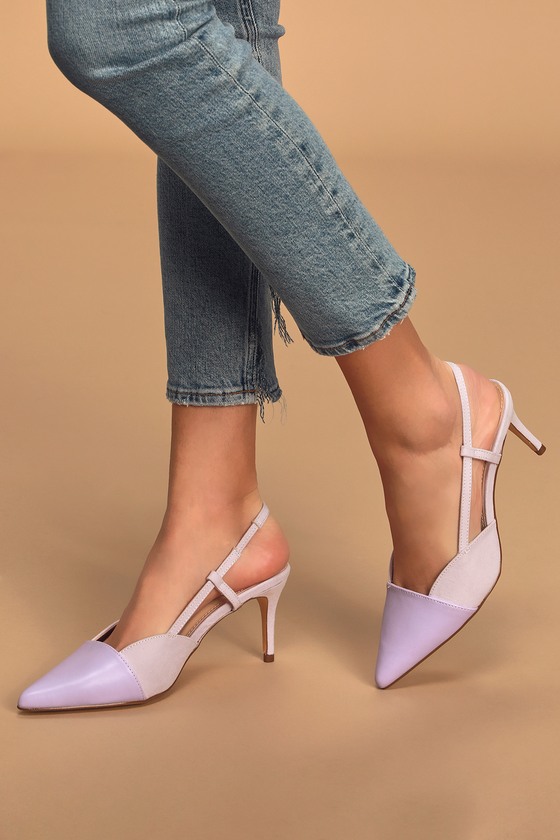 lilac pointed heels
