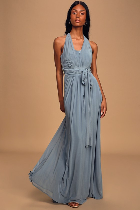 Convertible Slate Blue Dress - Blue Maxi Dress - Bridesmaid Dress - Lulus