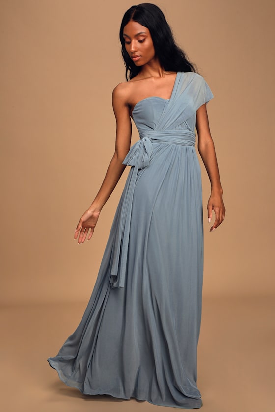 Infinitely Adored Slate Blue Convertible Maxi Dress 4