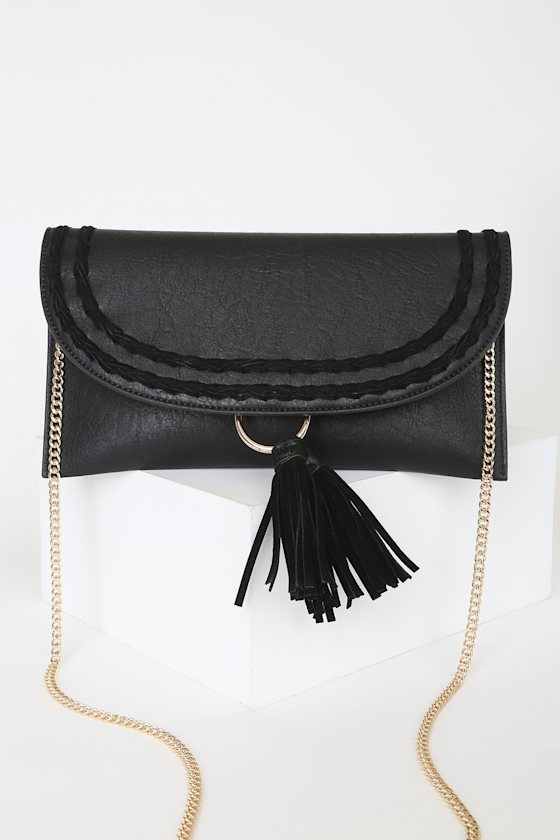 A Stitch In Time Black Tassel Clutch 2