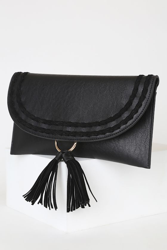 A Stitch In Time Black Tassel Clutch 3