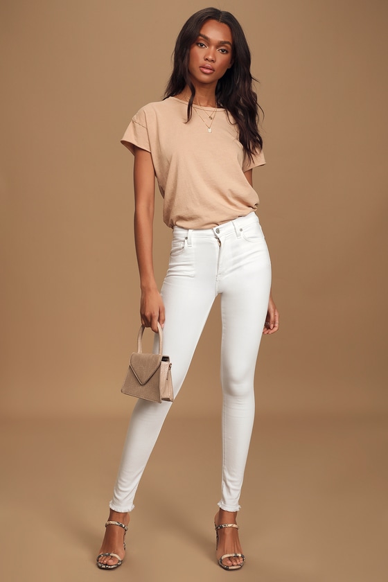 petite white skinny jeans