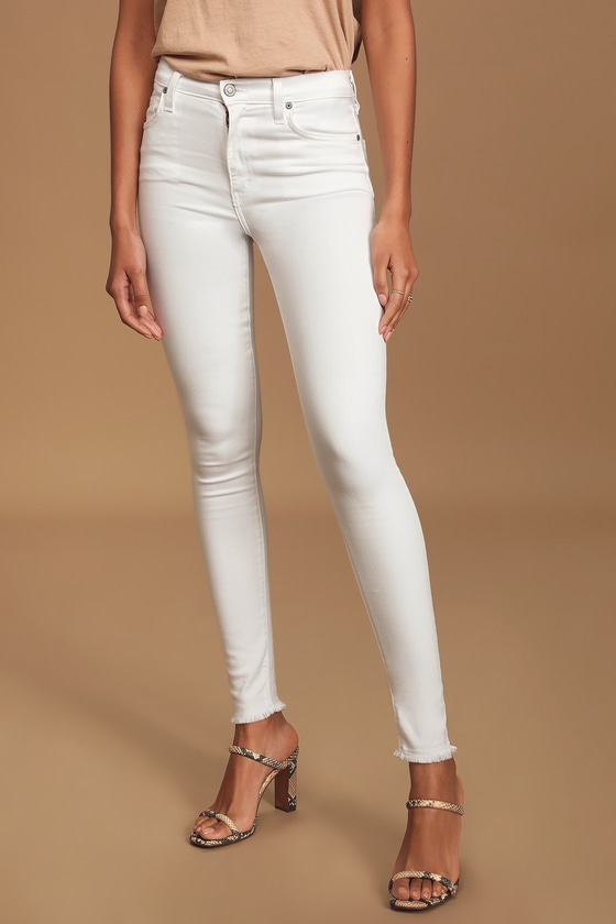 white ankle jeans