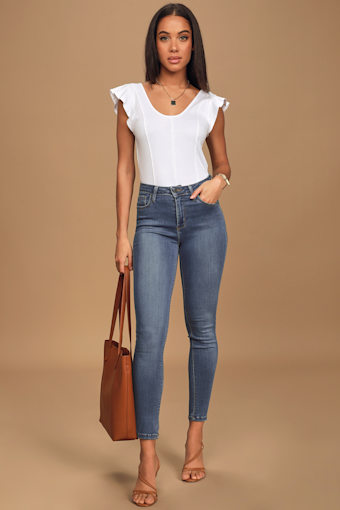 Aralia Medium Wash High Rise Skinny Jeans 2