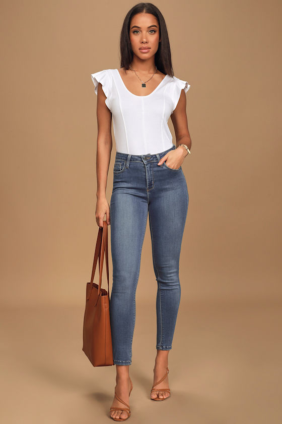 Aralia Medium Wash High Rise Skinny Jeans 2