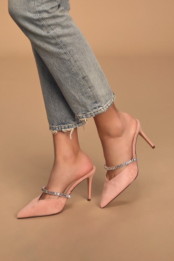 blush pointed toe heels