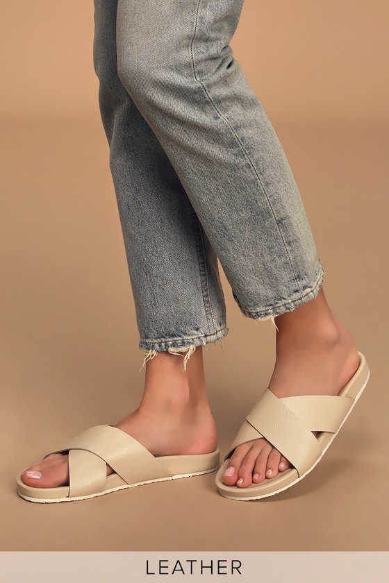 Seychelles Lighthearted - Off White Sandals - Leather Sandals - Lulus